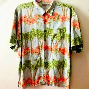 LL Bean Men's Short Sleeve Hawaiian Button Down XL
